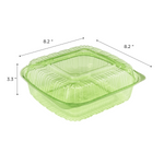 Karat Earth 8''x8'' PLA Hinged Containers, Green — 250 pcs — product photo 5