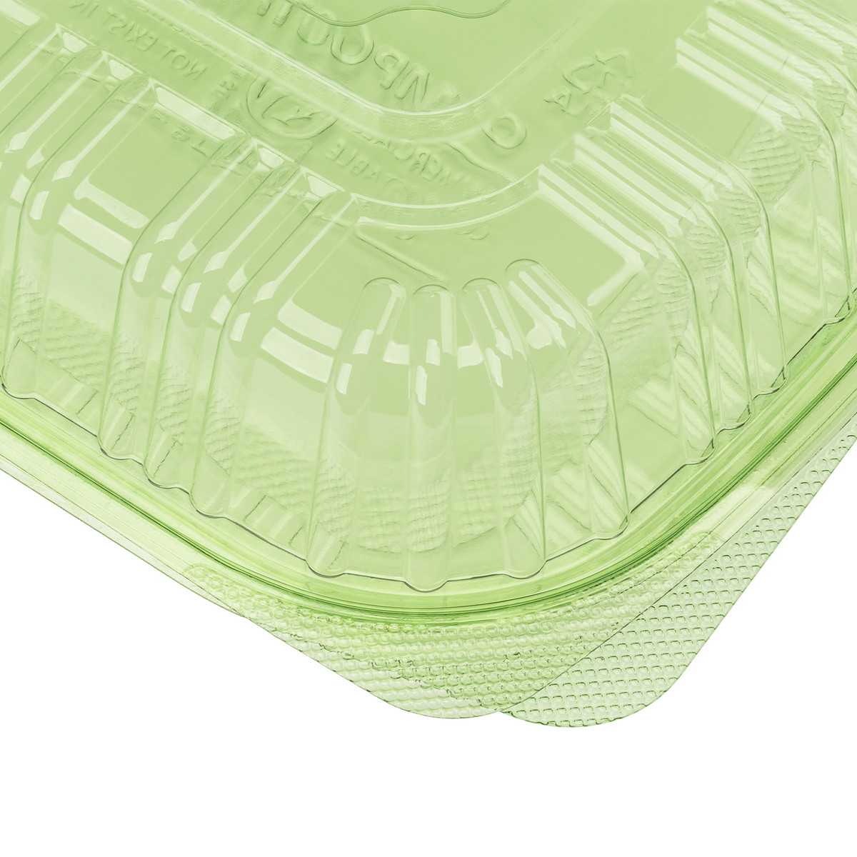 Karat Earth 8''x8'' PLA Hinged Containers, Green — 250 pcs — product photo 6