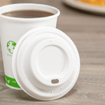 Karat Earth 80mm Bagasse Sipper Dome Lid for 8oz Hot Cup, White — 500 pcs