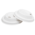 Karat Earth 80mm Bagasse Sipper Dome Lid for 8oz Hot Cup, White — 500 pcs — product photo 7