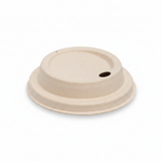 Karat Earth 80mm PFAS Free Bagasse Sipper Dome Lid for 8 oz. Hot Cup, Natural — 500 pcs — product photo 2