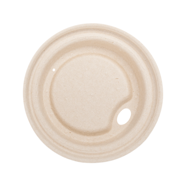 Karat Earth 80mm PFAS Free Bagasse Sipper Dome Lid for 8 oz. Hot Cup, Natural — 500 pcs — product photo 6