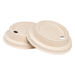 Karat Earth 80mm PFAS Free Bagasse Sipper Dome Lid for 8 oz. Hot Cup, Natural — 500 pcs — product photo 8
