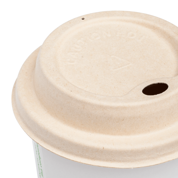 Karat Earth 80mm PFAS Free Bagasse Sipper Dome Lid for 8 oz. Hot Cup, Natural — 500 pcs — product photo 9