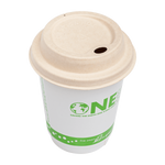 Karat Earth 80mm PFAS Free Bagasse Sipper Dome Lid for 8 oz. Hot Cup, Natural — 500 pcs — product photo 10