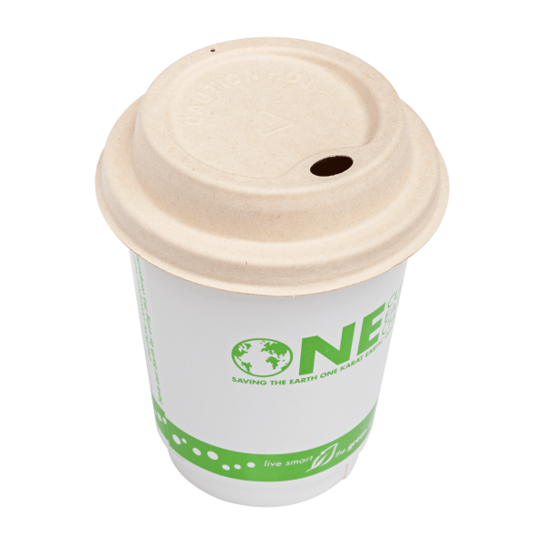 Karat Earth 80mm PFAS Free Bagasse Sipper Dome Lid for 8 oz. Hot Cup, Natural — 500 pcs — product photo 10