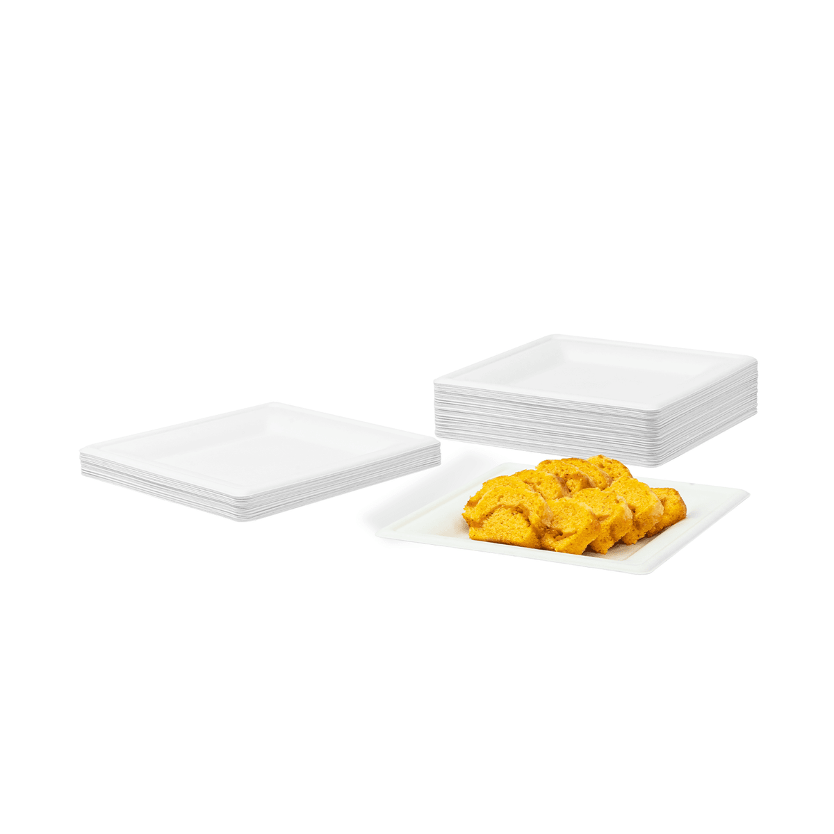 Karat Earth 8”x 8” Molded Fiber Square Plates, PFAS Free, White — 500 pcs — product photo 2