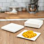Karat Earth 8”x 8” Molded Fiber Square Plates, PFAS Free, White — 500 pcs — product photo 4