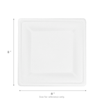 Karat Earth 8”x 8” Molded Fiber Square Plates, PFAS Free, White — 500 pcs — product photo 6