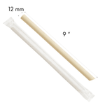 Karat Earth 9" Diagonal Cut Bamboo Fiber Colossal Straws (12mm) Paper Wrapped, Natural — 1,600 pcs — product photo 6