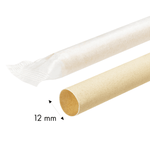 Karat Earth 9" Diagonal Cut Bamboo Fiber Colossal Straws (12mm) Paper Wrapped, Natural — 1,600 pcs — product photo 7