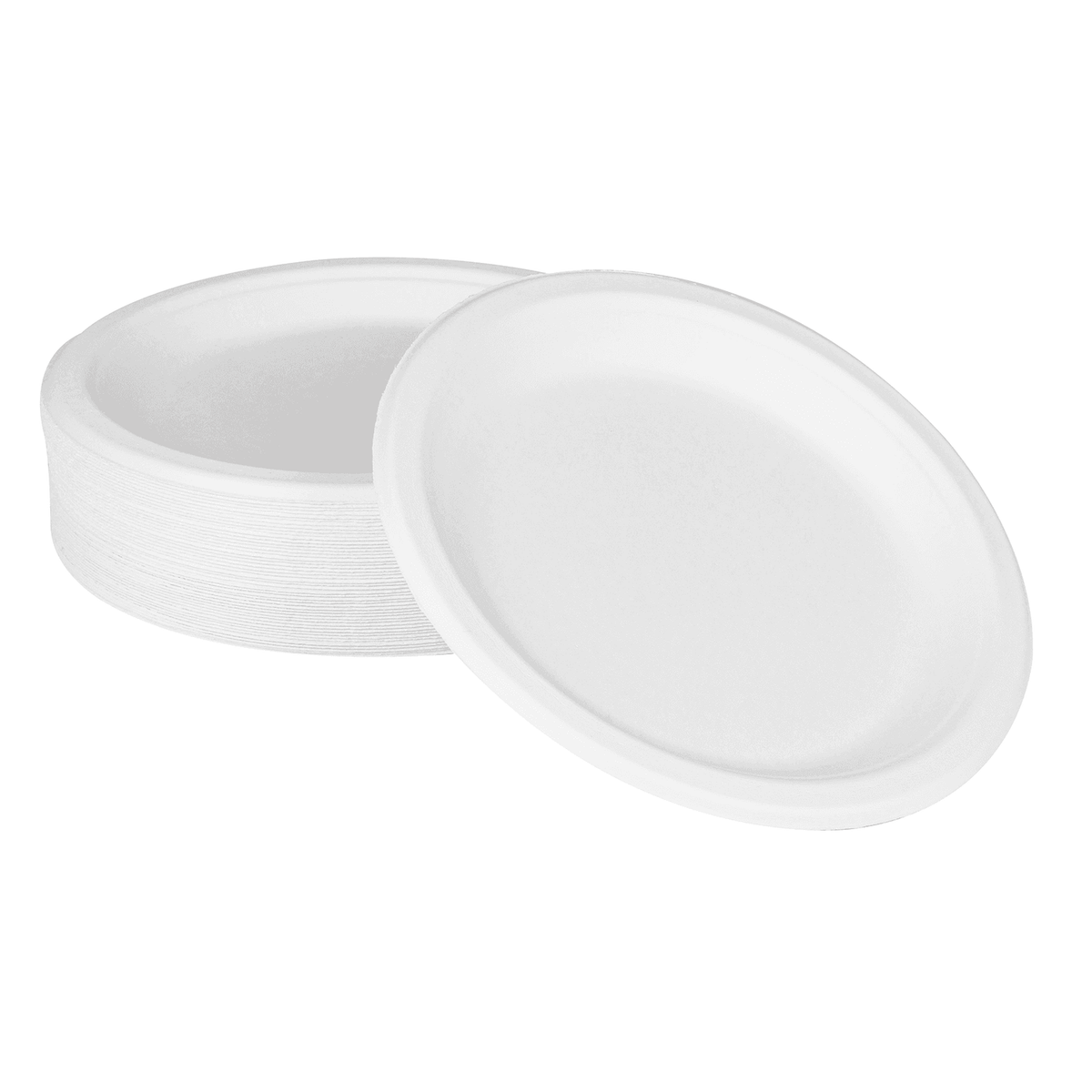 Karat Earth 9'' Molded Fiber Round Plates, PFAS Free, White — 500 pcs — product photo 2