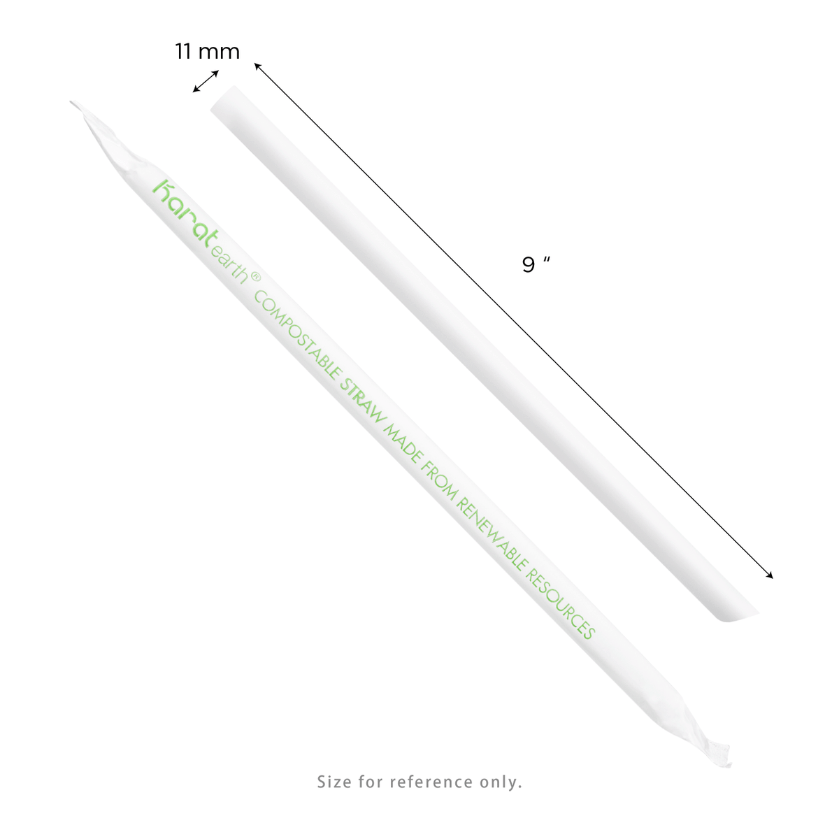 Karat Earth 9" PLA Colossal Paper Wrapped Straw (11mm), Wihte — 1,600 pcs — product photo 5