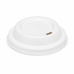 Karat Earth 90mm Bagasse Sipper Dome Lid for 10-24oz Hot Cup, White — 500 pcs — product photo 2
