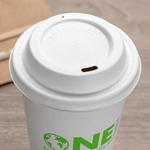 Karat Earth 90mm Bagasse Sipper Dome Lid for 10-24oz Hot Cup, White — 500 pcs — product photo 3