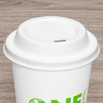 Karat Earth 90mm Bagasse Sipper Dome Lid for 10-24oz Hot Cup, White — 500 pcs — product photo 4