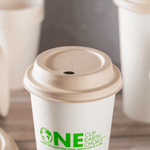 Karat Earth 90mm PFAS Free Bagasse Sipper Dome Lids for 10-24oz Hot Cups, Natural — 500 pcs — product photo 3