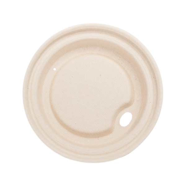Karat Earth 90mm PFAS Free Bagasse Sipper Dome Lids for 10-24oz Hot Cups, Natural — 500 pcs — product photo 5