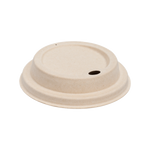Karat Earth 90mm PFAS Free Bagasse Sipper Dome Lids for 10-24oz Hot Cups, Natural — 500 pcs — product photo 6