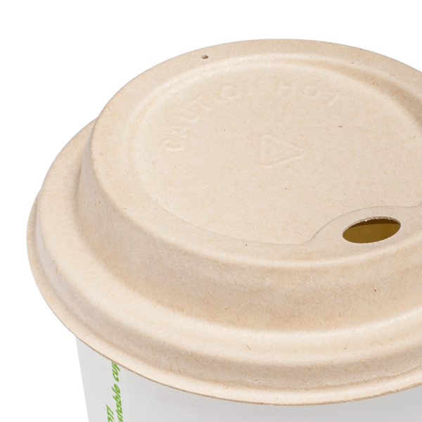 Karat Earth 90mm PFAS Free Bagasse Sipper Dome Lids for 10-24oz Hot Cups, Natural — 500 pcs — product photo 9