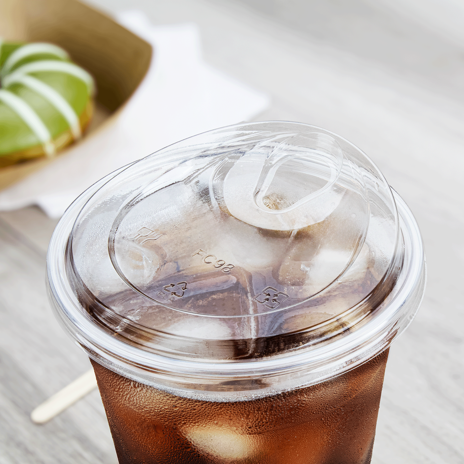 Karat Earth 98mm PLA Strawless Sipper Lid for 12-24oz PLA Cup — 1,000 pcs