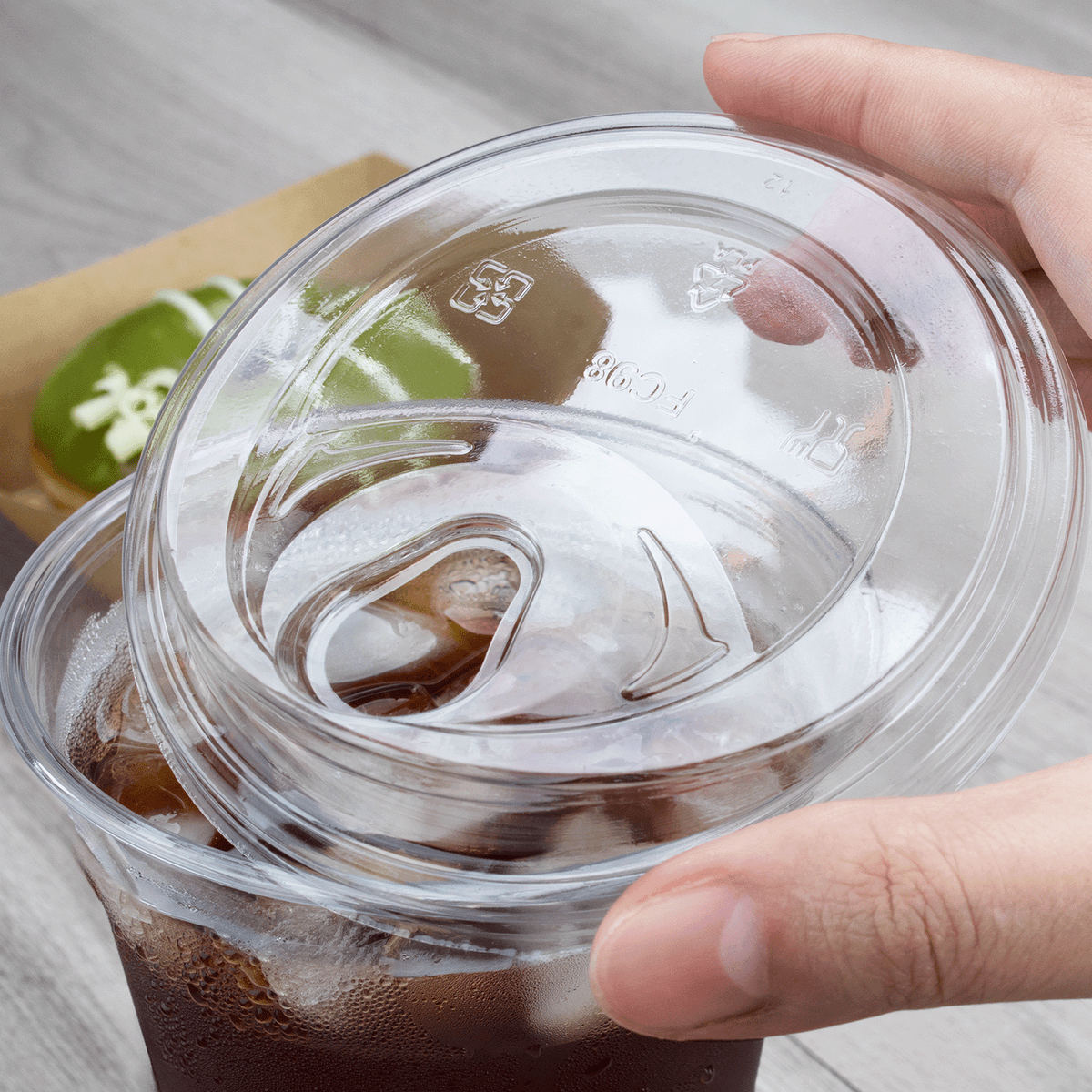 Karat Earth 98mm PLA Strawless Sipper Lid for 12-24oz PLA Cup — 1,000 pcs — product photo 3