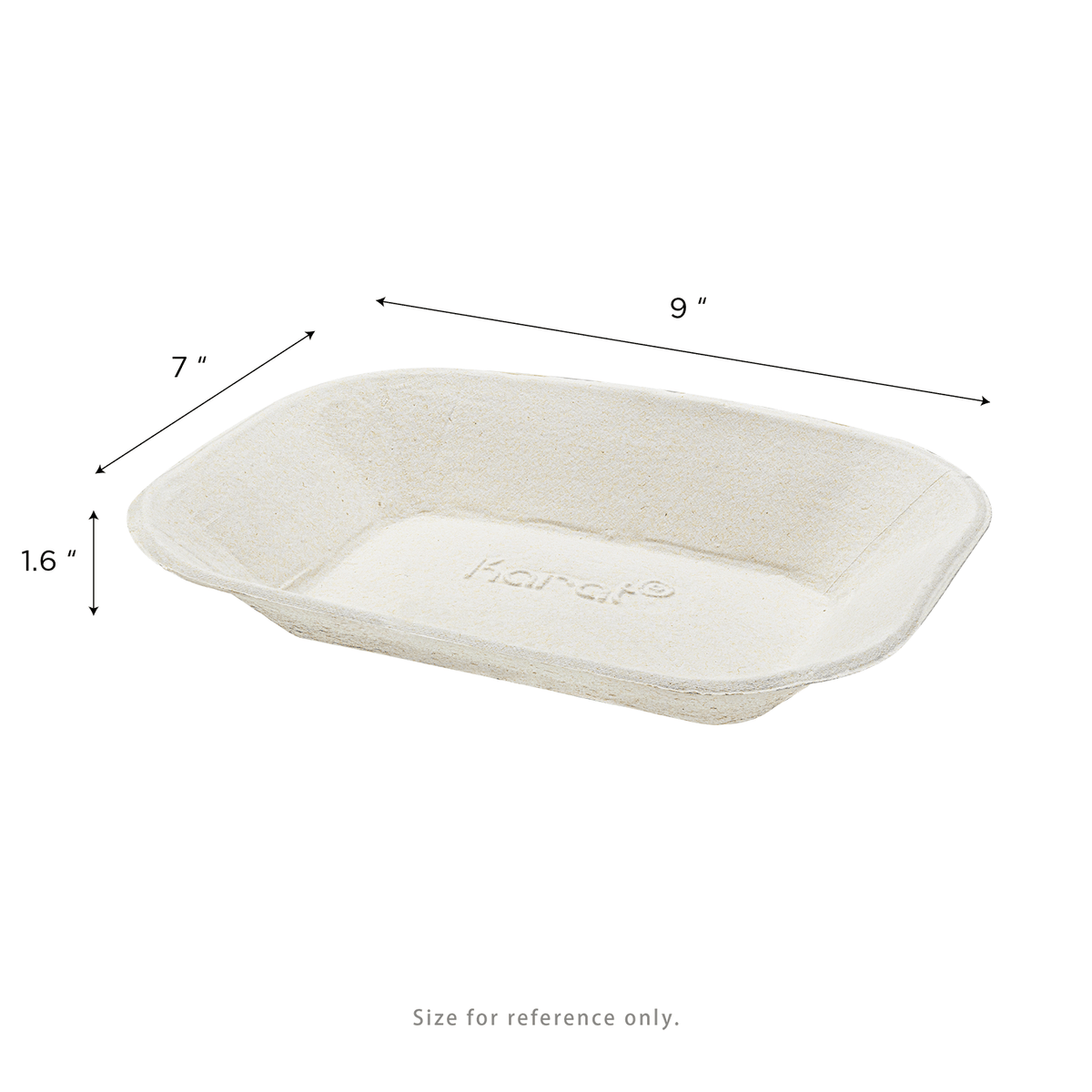 Karat Earth 9”x7” GreaseEase Molded Fiber Food Tray, PFAS free — 500 pcs — product photo 5