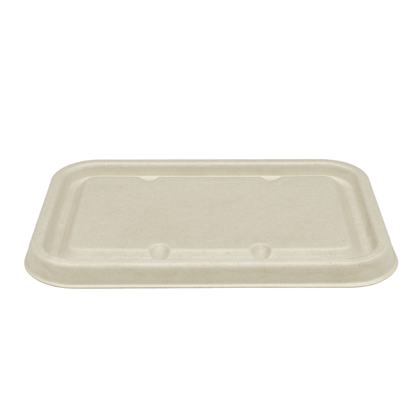 Karat Earth Bagasse Flat Lid for 16-24 oz Bagasse Take Out Container, Rectangular — 500 pcs — product photo 2