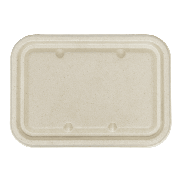 Karat Earth Bagasse Flat Lid for 16-24 oz Bagasse Take Out Container, Rectangular — 500 pcs — product photo 3