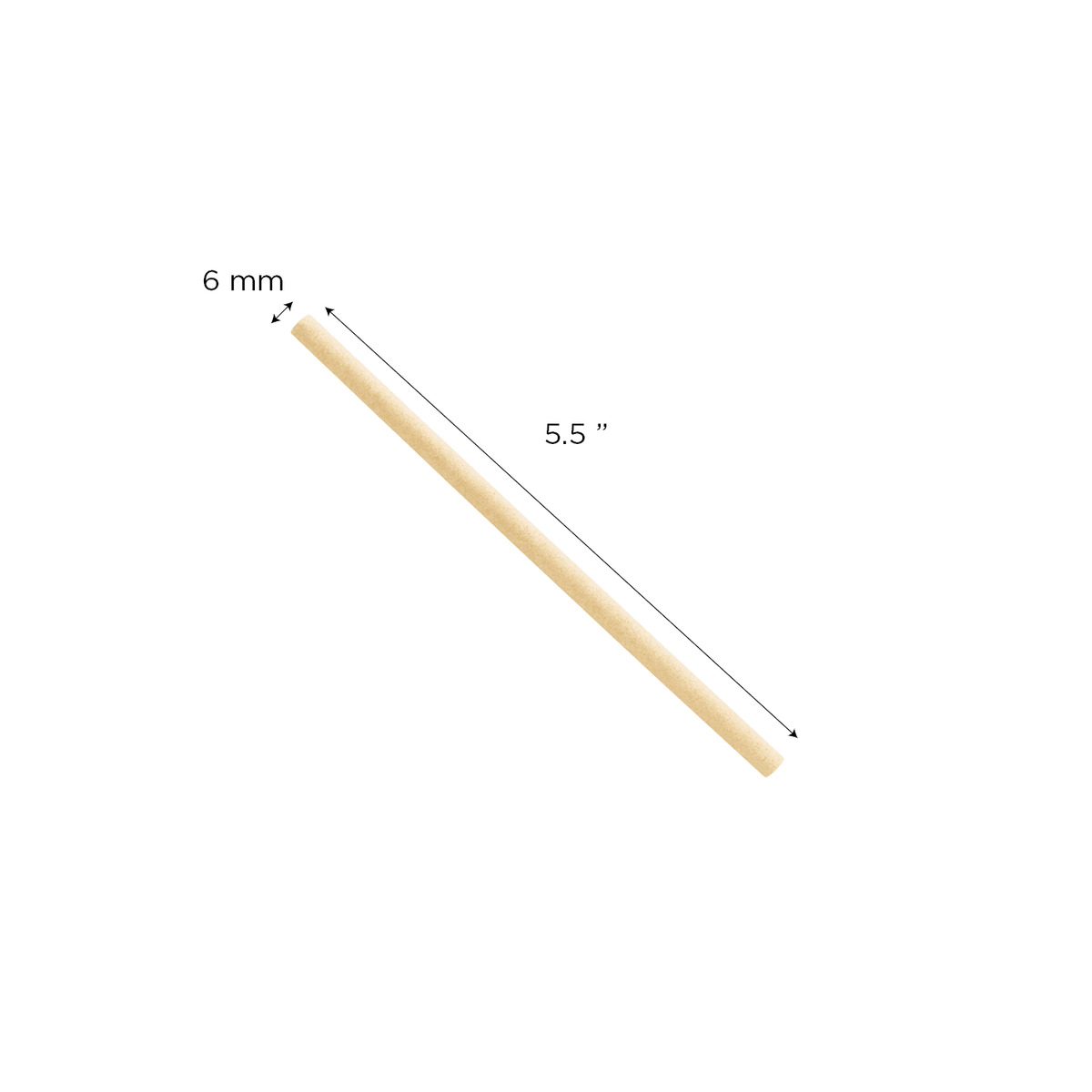 Karat Earth Bamboo Fiber Cocktail 5.5'' Straws (6mm), Natural — 7,000 pcs — product photo 6