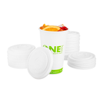 Karat Earth Compostable Fiber Paper Flat lid for 12-22 oz Paper Cold Cup (90mm) — 1,000 pcs — product photo 2