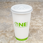 Karat Earth Compostable Fiber Paper Flat lid for 12-22 oz Paper Cold Cup (90mm) — 1,000 pcs — product photo 5