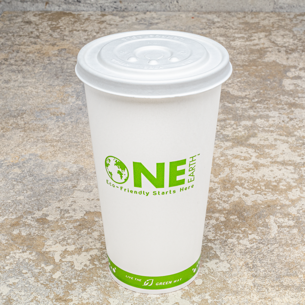 Karat Earth Compostable Fiber Paper Flat lid for 12-22 oz Paper Cold Cup (90mm) — 1,000 pcs — product photo 5