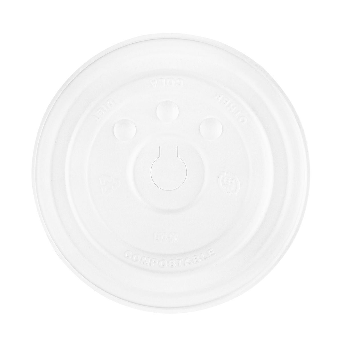 Karat Earth Compostable Fiber Paper Flat lid for 12-22 oz Paper Cold Cup (90mm) — 1,000 pcs — product photo 7