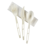 Karat Earth Heavy-Weight CPLA Compostable Cutlery Kits (Knife, Fork, Tea Spoon, 2-ply Napkin), White — 250 kits — product photo 3