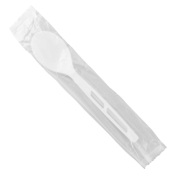 Karat Earth Heavy Weight CPLA Compostable Tea Spoon Wrapped, White — 750 pcs — product photo 3