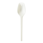 Karat Earth Medium-Heavy Weight CPLA Compostable Spork Wrapped, White — 750 pcs — product photo 2