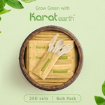 Karat Earth PFAS Free Bagasse Cutlery Kits (Knife, Fork, Soup Spoon, 2-ply Napkin), Paper Wrapped — 250 sets — product photo 5