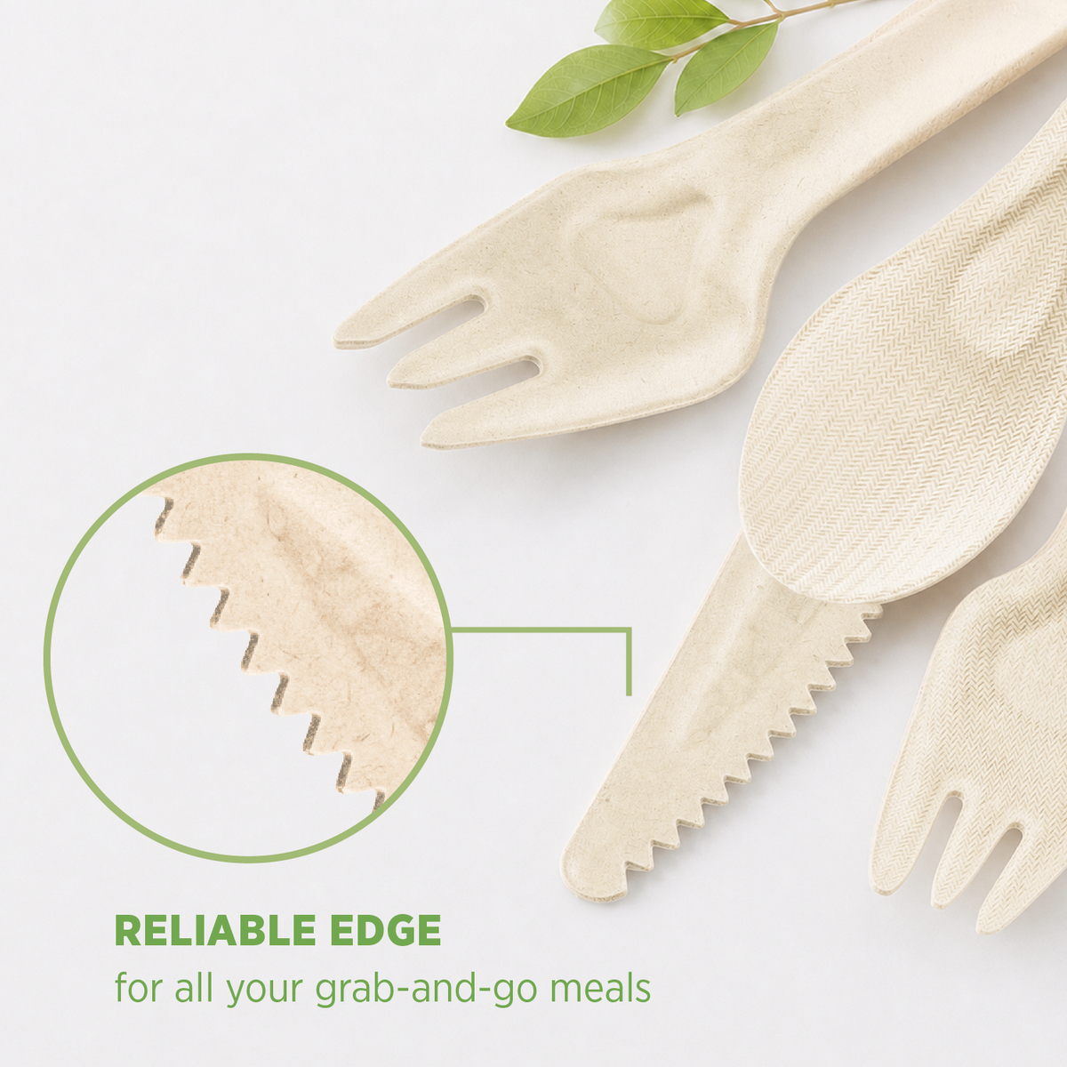 Karat Earth PFAS Free Bagasse Cutlery Kits (Knife, Fork, Soup Spoon, 2-ply Napkin), Paper Wrapped — 250 sets — product photo 7