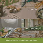 Karat Earth PFAS Free Bagasse Cutlery Kits (Knife, Fork, Soup Spoon, 2-ply Napkin), Paper Wrapped — 250 sets — product photo 12