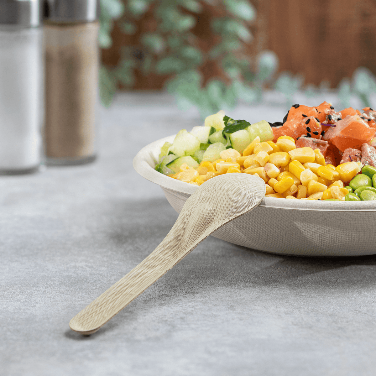 Karat Earth PFAS Free Bagasse Spoon Paper Wrapped — 750 pcs