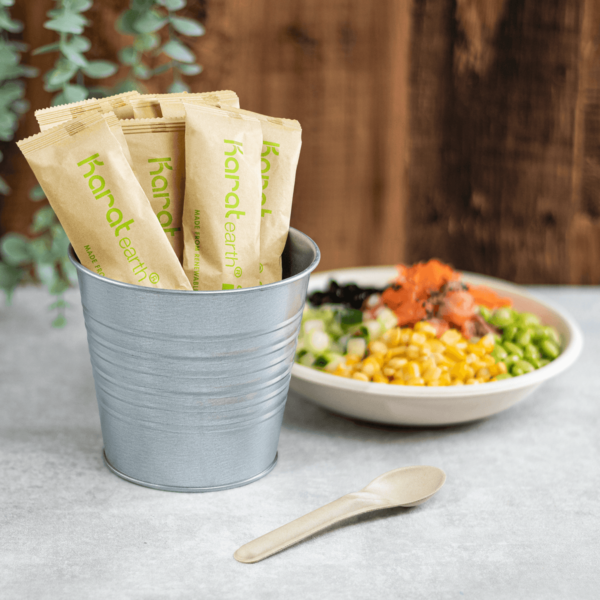 Karat Earth PFAS Free Bagasse Spoon Paper Wrapped — 750 pcs — product photo 5