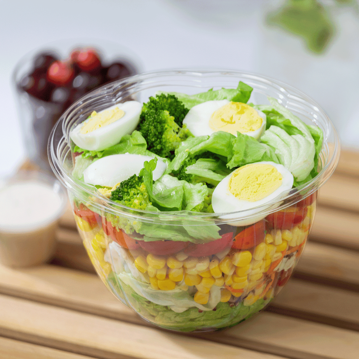 Karat Earth PLA 48 oz Salad Container (175 mm), Clear — 300 pcs
