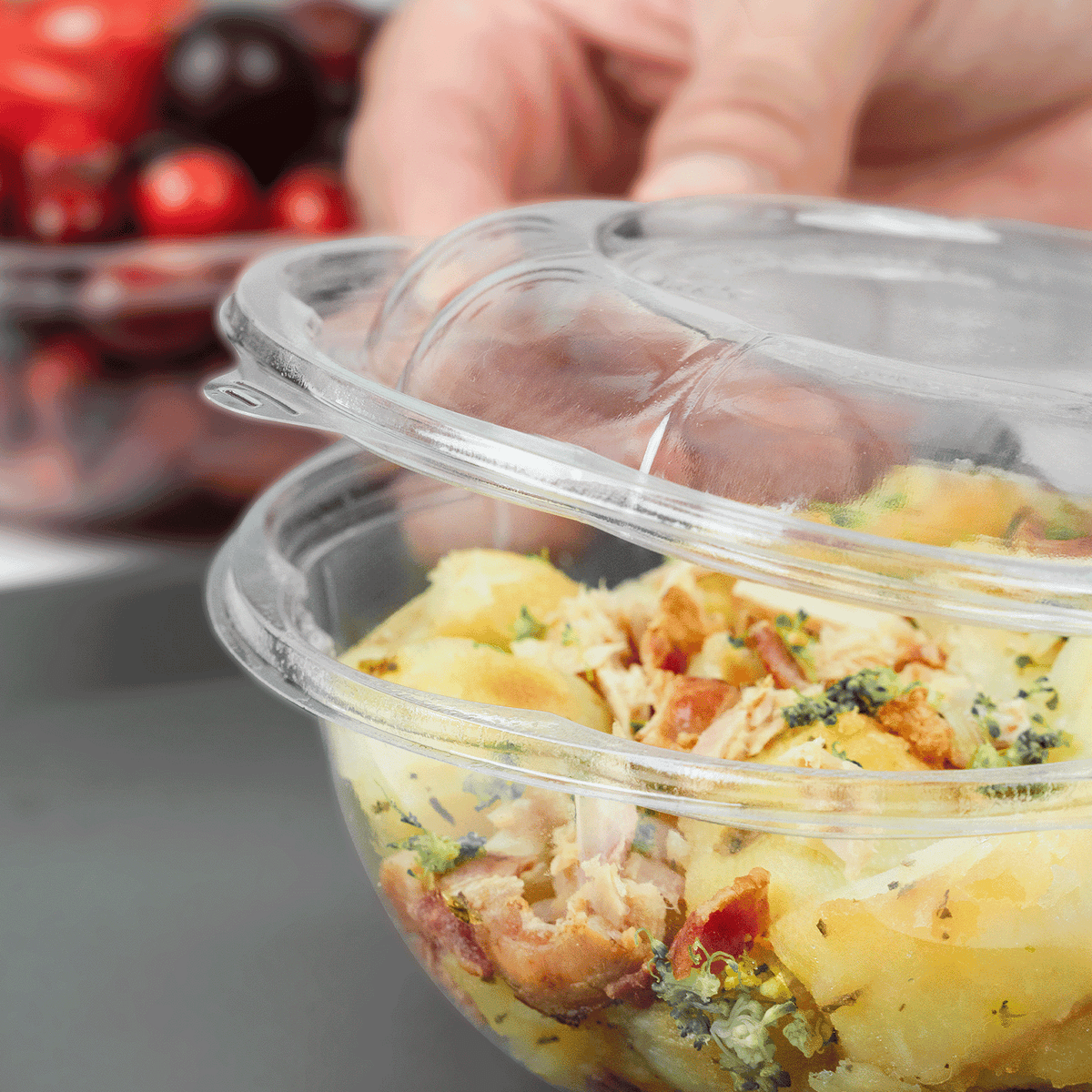 Karat Earth PLA Dome Lid for 18-48 oz. PLA Salad Container, Clear — 300pcs — product photo 4