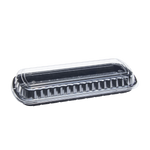 Karat Full Slab Black PP Plastic Rib Container with Clear PP lid — 100 ct — product photo 2