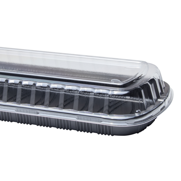 Karat Full Slab Black PP Plastic Rib Container with Clear PP lid — 100 ct — product photo 4