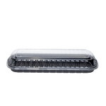 Karat Full Slab Black PP Plastic Rib Container with Clear PP lid — 100 ct — product photo 5