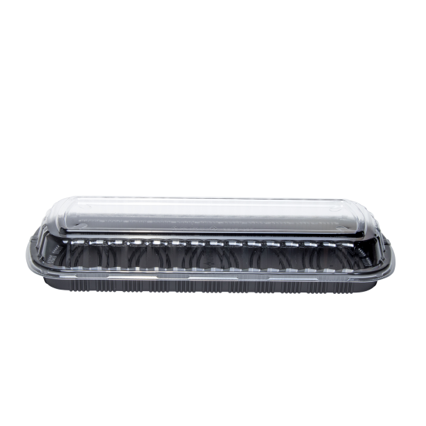 Karat Full Slab Black PP Plastic Rib Container with Clear PP lid — 100 ct — product photo 5