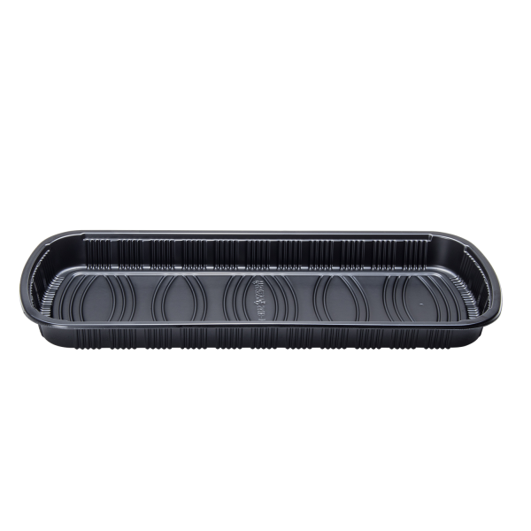 Karat Full Slab Black PP Plastic Rib Container with Clear PP lid — 100 ct — product photo 7
