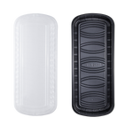 Karat Full Slab Black PP Plastic Rib Container with Clear PP lid — 100 ct — product photo 8